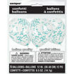 Picture of CLEAR LATEX TEAL CONFETTI BALLOONS - 6 PACK - 11 INCH